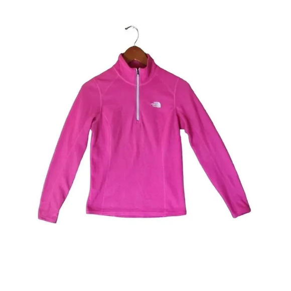 The North Face Top Women's Size S/P Pink 100% Polyester 3/4 Zip Pullover Fleece - Picture 1 of 8